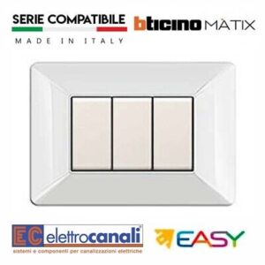 Placca Easy  3 moduli bianco